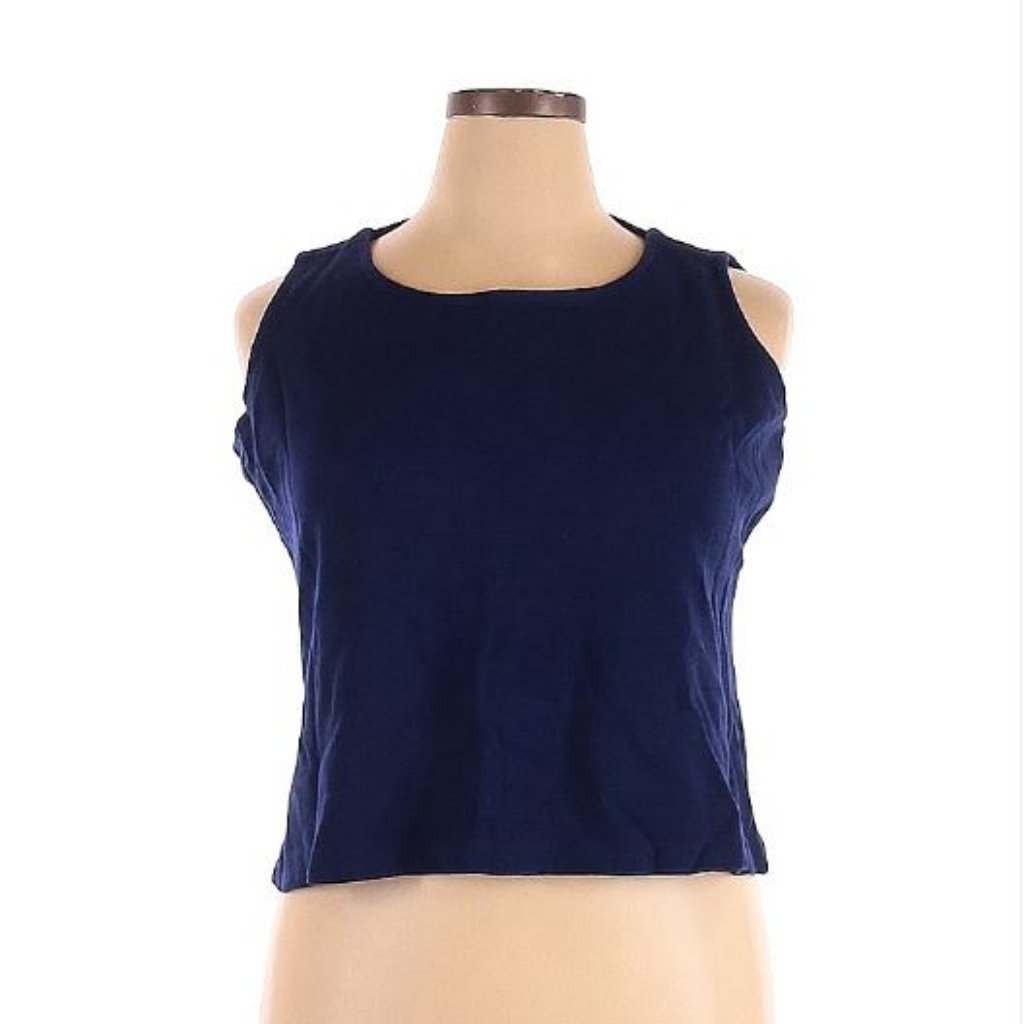 Navy Wool Blend St John's Sleeveless Tank